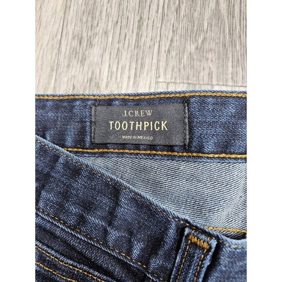 J Crew Toothpick Jeans Womens 26 Ankle Blue Skinny Stretch Denim Medium Wash - Picture 5 of 10